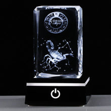 3D Glass Zodiac Signs with LED Lighting Base
