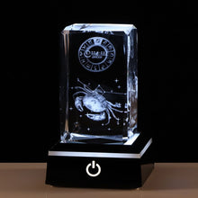 3D Glass Zodiac Signs with LED Lighting Base