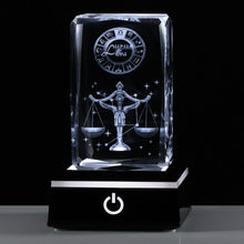 3D Glass Zodiac Signs with LED Lighting Base