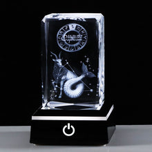 3D Glass Zodiac Signs with LED Lighting Base