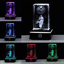 3D Glass Zodiac Signs with LED Lighting Base
