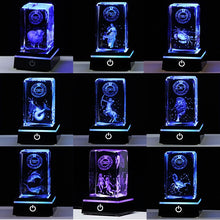 3D Glass Zodiac Signs with LED Lighting Base