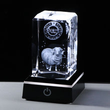 3D Glass Zodiac Signs with LED Lighting Base
